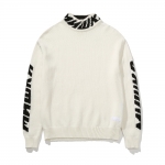 MISHKA LOGO HIGH NECK SWEATER WH (LOOSE FIT)